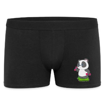 Panda Bodybuilder Dumbbells Bodybuilding - Men's Boxer Shorts - black - Front