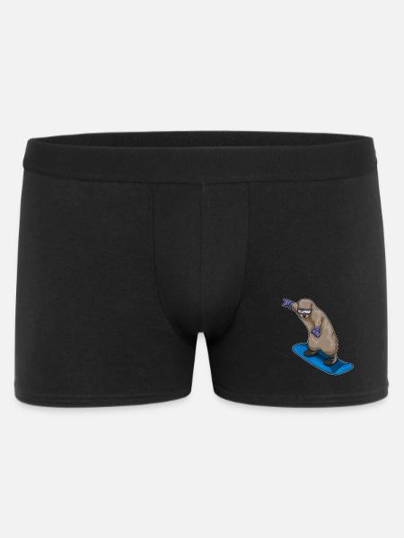 Otter Snowboarder Snowboard - Men's Boxer Shorts - black