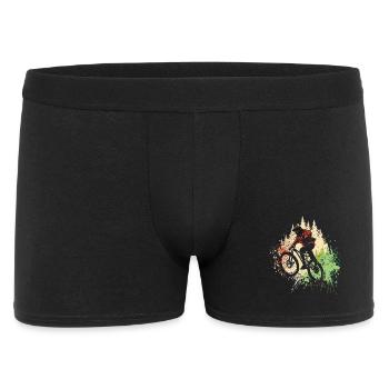 Mountainbiker Wald Graffiti Vintage - Männer Boxer Shorts - Schwarz - Vorne