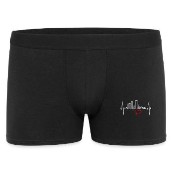 Boston Skyline Heartbeat USA Fan Heart Pulse Love - Men's Boxer Shorts - black - Front