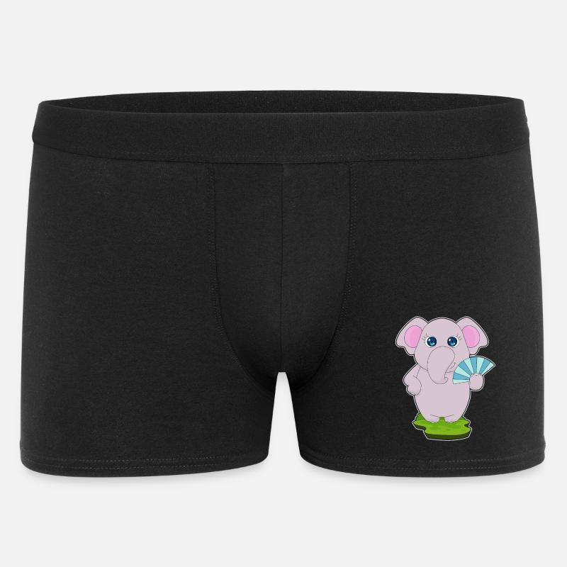 Elefant Handventilator - Männer Boxer Shorts - Schwarz