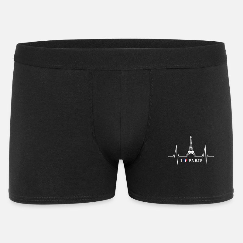 Paris Skyline Herzschlag Eiffelturm Frankreich - Männer Boxer Shorts - Schwarz