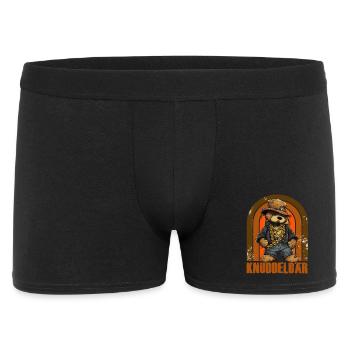 KNUDDELBAR Bär Gangster - Männer Boxer Shorts - Schwarz - Vorne