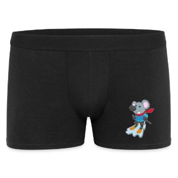 Maus Skifahrer Ski Wintersport - Männer Boxer Shorts - Schwarz - Vorne