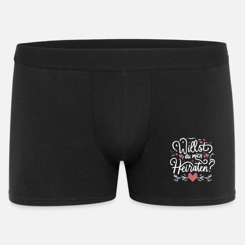 Willst du mich heiraten - Männer Boxer Shorts - Schwarz