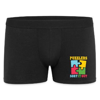 Puzzlers sort it out - Männer Boxer Shorts - Schwarz - Vorne