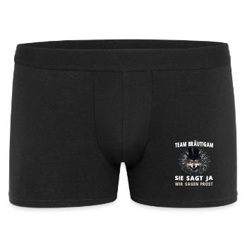 Junggesellenabschied Hochzeit Bräutigam Wolf - Männer Boxer Shorts - Schwarz - Vorne