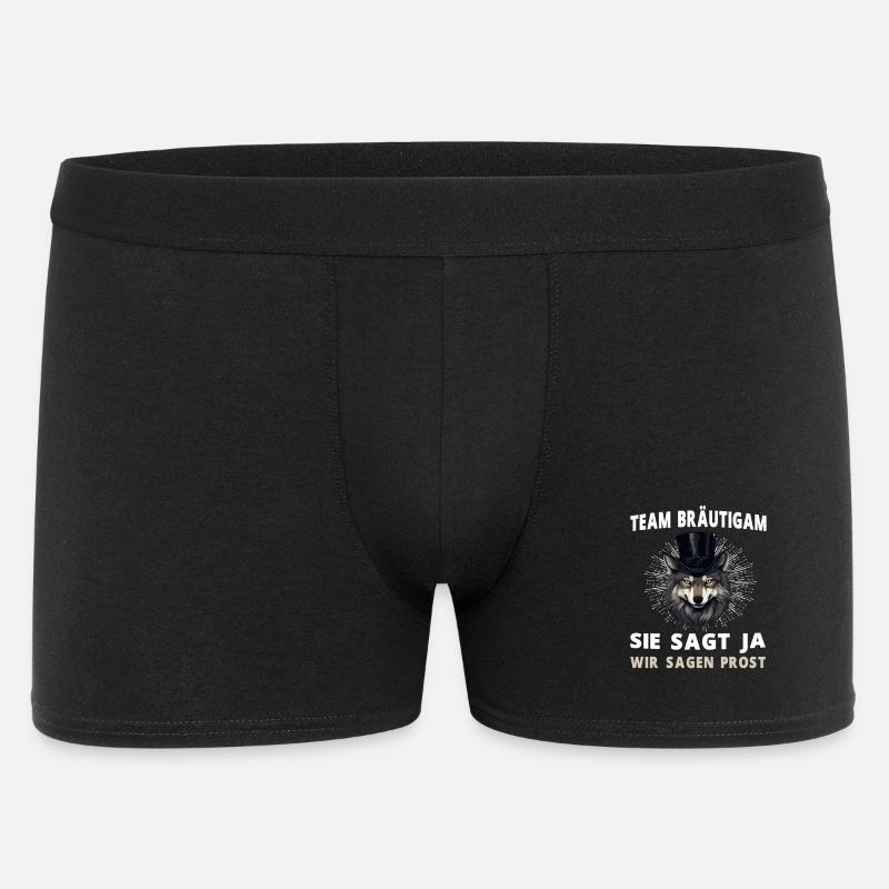 Junggesellenabschied Hochzeit Bräutigam Wolf - Männer Boxer Shorts - Schwarz