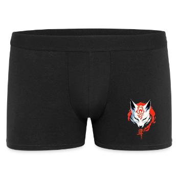 Kumiho Masque de renard samouraï Kitsune Japon Anime - Boxer Homme - noir - Devant