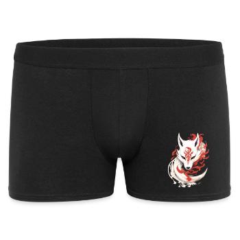 Japan Anime Kitsune Maske Kumiho Fuchs Samurai - Männer Boxer Shorts - Schwarz - Vorne