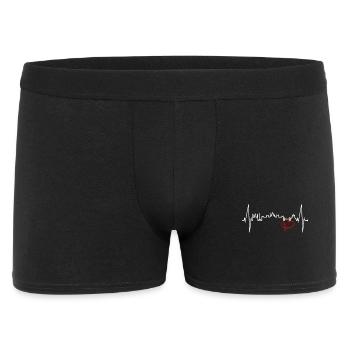 Budapest Skyline Herzschlag Ungarn Herz Budapester - Männer Boxer Shorts - Schwarz - Vorne