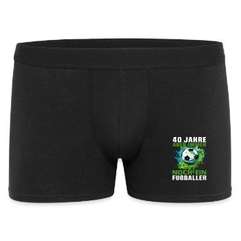40 Geburtstag Fußballspieler Fußballer Spruch - Männer Boxer Shorts - Schwarz - Vorne