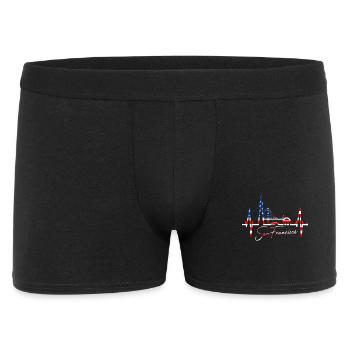 San Francisco Skyline Herzschlag Kalifornien USA - Männer Boxer Shorts - Schwarz - Vorne