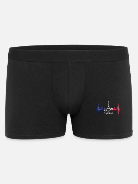 Paris Skyline Herzschlag Eiffelturm Frankreich - Männer Boxer Shorts - Schwarz