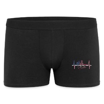 Boston Skyline Heartbeat USA Fan Heart Pulse Love - Men's Boxer Shorts - black - Front