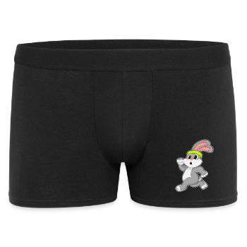 Lapin, Joggeur, Jogging, Sport - Boxer Homme - noir - Devant
