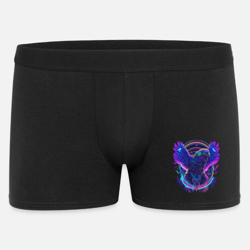 Fliegender Adler Synthwave - Männer Boxer Shorts - Schwarz