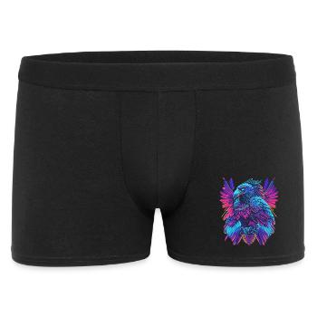 Neon Adler Synthwave Adler - Männer Boxer Shorts - Schwarz - Vorne