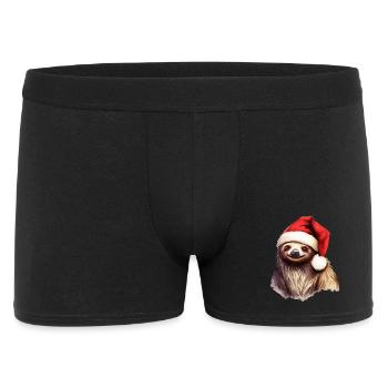 Sloth with Santa Hat Christmas Outfit - Men's Boxer Shorts - black - Front