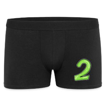 2 - Number - Number Two - 2 green - Men's Boxer Shorts - black - Front