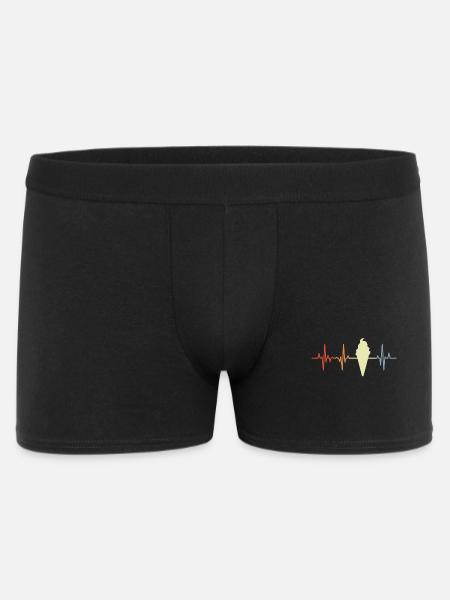 Cornet de crème glacée palpitations coeur look vintage - Boxer Homme - noir