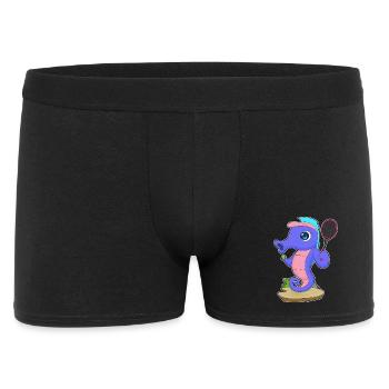 Hippocampe Tennis Tennis Raquette Sport - Boxer Homme - noir - Devant