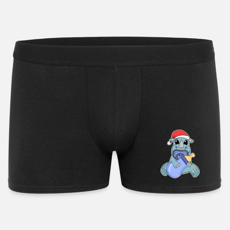 Rhinocéros bébé Noël - Boxer Homme - noir
