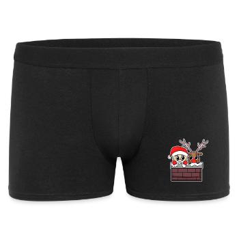 Weihnachtsmann Reh - Männer Boxer Shorts - Schwarz - Vorne
