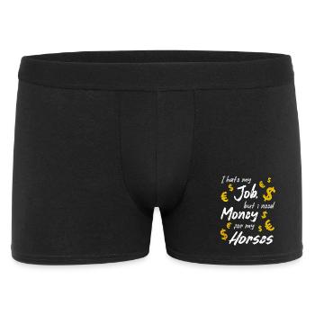 I hate my job, but I need money for my horses - Men's Boxer Shorts - black - Front
