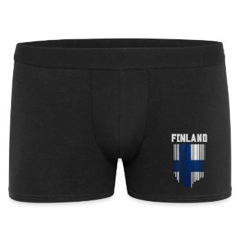 Flagge von Finnland, finnischer Stolz - Männer Boxer Shorts - Schwarz - Vorne