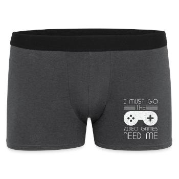 Must Go Videospiele brauchen mich Videospieler - Männer Boxer Shorts - Anthrazit - Vorne