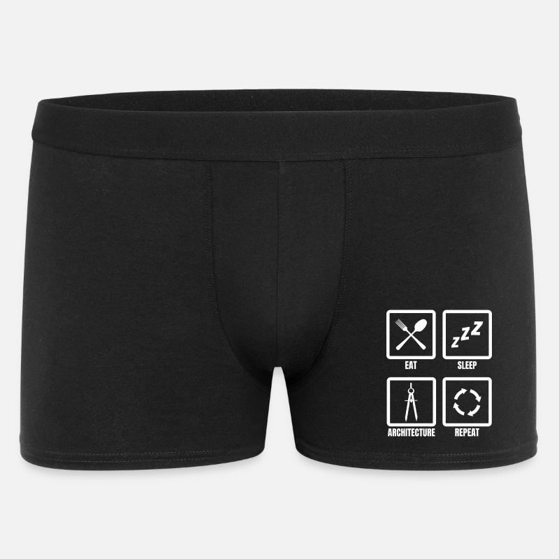 Eat Sleep Architecture Repeat - Männer Boxer Shorts - Schwarz