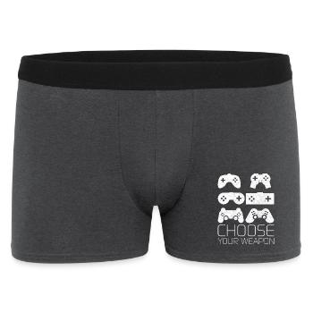 Wählen Sie Ihre Waffe Gamer Shirt Videospiel Gaming - Männer Boxer Shorts - Anthrazit - Vorne