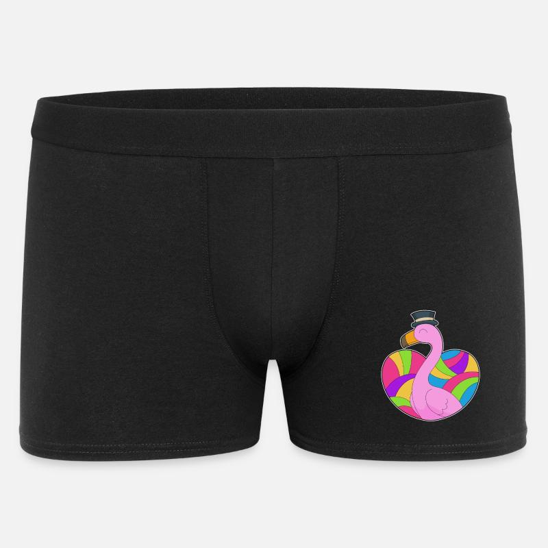 Flamingo Herz - Männer Boxer Shorts - Schwarz