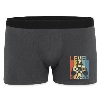 Niveau 34 Débloqué Funny Video Gamer 34Th Birthday - Boxer Homme - charbon - Devant