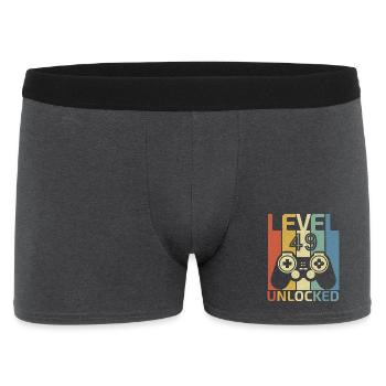 Level 49 Unlocked Funny Video Gamer 48Th Birthday - Men's Boxer Shorts - charcoal grey - Front