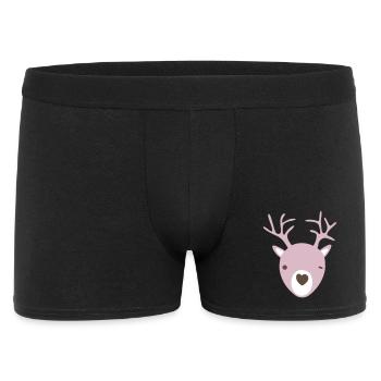 Rudolph bois coeur nez scandinave enfants cool - Boxer Homme - noir - Devant