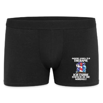 Nordsee Spruch - Männer Boxer Shorts - Schwarz - Vorne