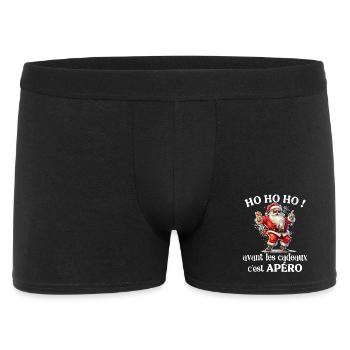 Pull Moche De Noël Humour Père Noel Apéro Cadeau - Boxer Homme - noir - Devant