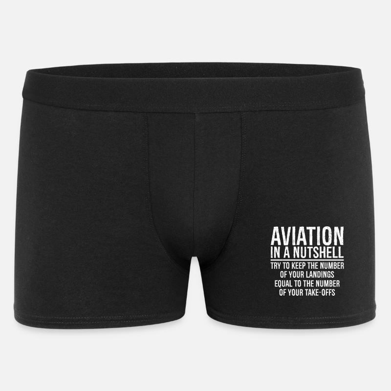 Aviation In A Nutshell Funny - Boxer Homme - noir