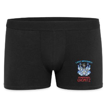 Grömitz Spruch - Männer Boxer Shorts - Schwarz - Vorne