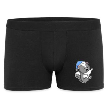 Skunk avec oreiller et bonnet somnolent - Boxer Homme - noir - Devant
