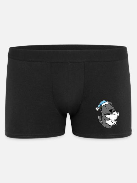 with pillow and sleepy cap - Men's Boxer Shorts - black