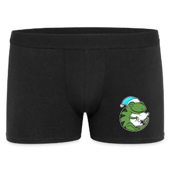 Caméléon avec oreiller et bonnet de sommeil - Boxer Homme - noir - Devant