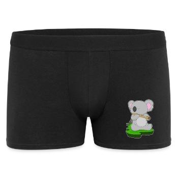 Koala Musician Flute Music - Men's Boxer Shorts - black - Front