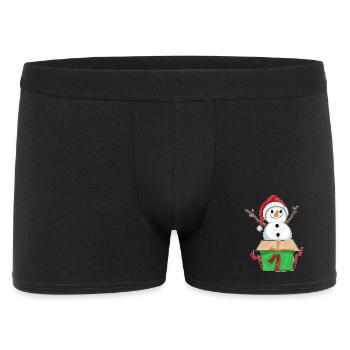 Boîte en carton de Noël Snowman - Boxer Homme - noir - Devant