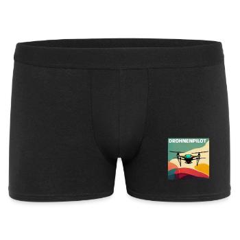 Drohnenpilot Retro-Poster - Männer Boxer Shorts - Schwarz - Vorne
