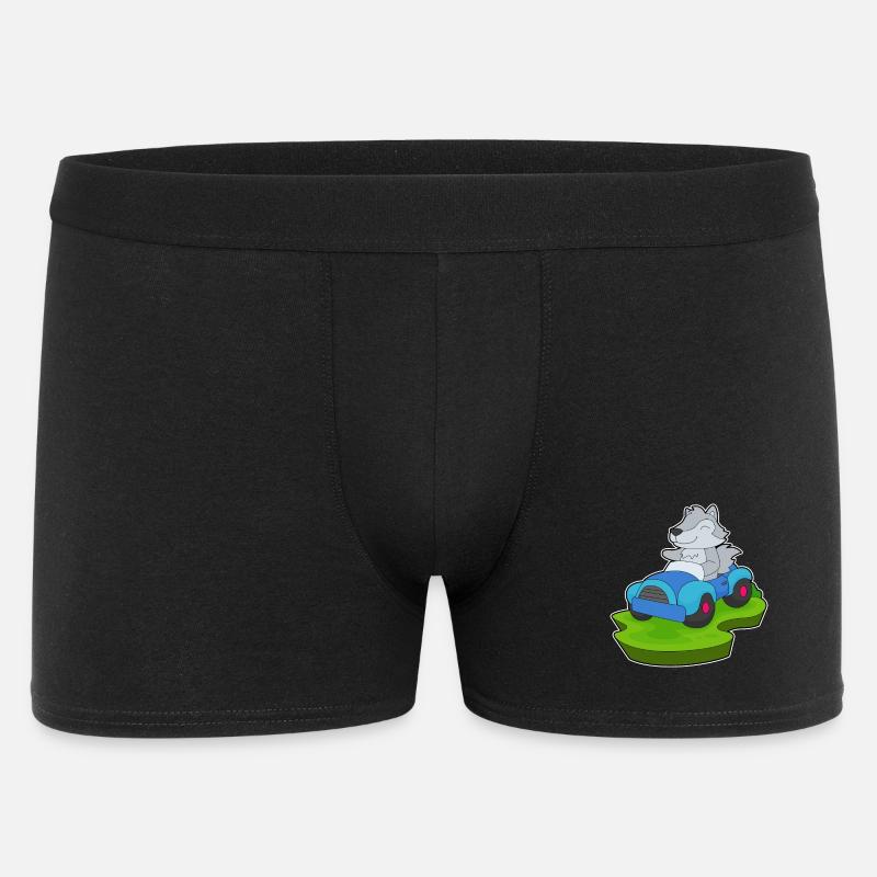 Wolf Auto - Männer Boxer Shorts - Schwarz