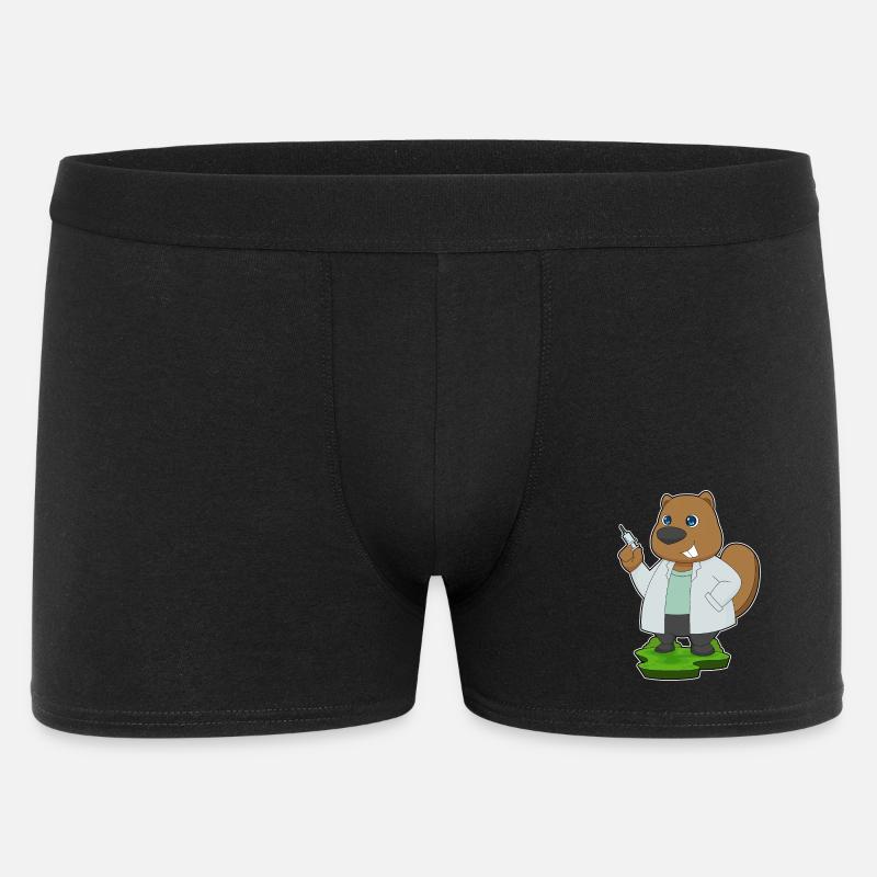 Biber Arzt Spritze - Männer Boxer Shorts - Schwarz