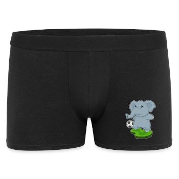 Elefant Fußballspieler Fußball Sport - Männer Boxer Shorts - Schwarz - Vorne